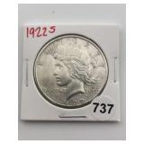 1922 S Peace Silver Dollar Coin