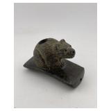 Bear Effigy Hopewell Pipe Indian Artifact Arrowhea
