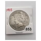 1922 Peace Silver Dollar Coin