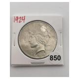1924 Peace Silver Dollar Coin