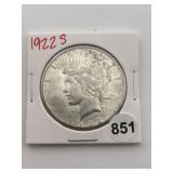 1922 S Peace Silver Dollar Coin