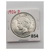 1926 D Peace Silver Dollar Coin