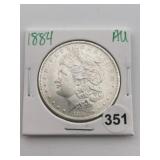 1884 AU Morgan Silver Dollar Coin
