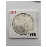 1922 Peace Silver Dollar Coin