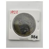 1922 Peace Silver Dollar Coin