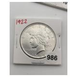 1922 Peace Silver Dollar Coin