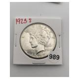 1923 S Peace Silver Dollar Coin