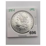 1884 UNC Morgan Silver Dollar Coin
