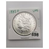 1882 O UNC Morgan Silver Dollar Coin