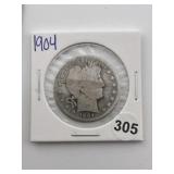 1904 Barber Half Dollar Coin