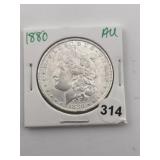 1880 AU Morgan Silver Dollar Coin