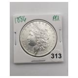 1886 AU Morgan Silver Dollar Coin