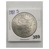 1881 S Morgan Silver Dollar Coin