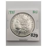 1881 AU Morgan Silver Dollar Coin