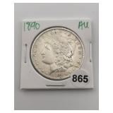 1890 AU Morgan Silver Dollar Coin