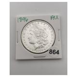 1896 AU Morgan Silver Dollar Coin
