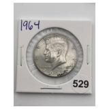 1964 Kennedy Half Dollar Silver Coin