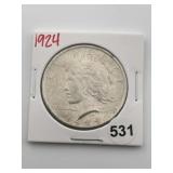 1924 Peace Silver Dollar Coin