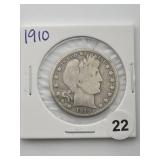 1910 Barber Half Dollar Coin