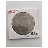 1922 S Peace Silver Dollar Coin