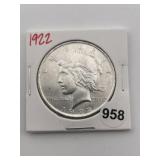 1922 Peace Silver Dollar Coin