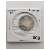 1897 Barber Quarter Coin