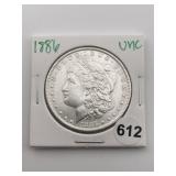 1886 UNC Morgan Silver Dollar Coin