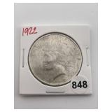 1922 Peace Silver Dollar Coin