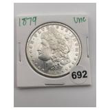 1879 UNC Morgan Silver Dollar Coin