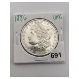 1886 UNC Morgan Silver Dollar Coin