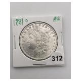 1881 O AU Morgan Silver Dollar Coin