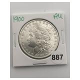 1900 AU Morgan Silver Dollar Coin