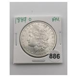 1889 O AU Morgan Silver Dollar Coin