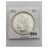 1896 AU Morgan Silver Dollar Coin