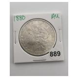 1880 AU Morgan Silver Dollar Coin