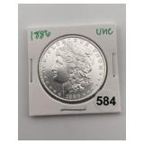 1886 UNC Morgan Silver Dollar Coin