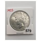 1922 Peace Silver Dollar Coin