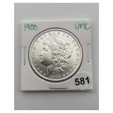 1900 UNC Morgan Silver Dollar Coin