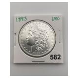 1883 UNC Morgan Silver Dollar Coin