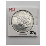 1922 Peace Silver Dollar Coin