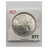 1922 Peace Silver Dollar Coin