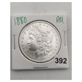 1880 AU Morgan Silver Dollar Coin