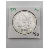 1889 AU Morgan Silver Dollar Coin