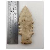 3 & 3/4" Triple Notch Evans Point Indian Artifact