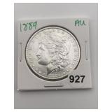 1889 AU Morgan Silver Dollar Coin