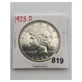 1923 D Peace Silver Dollar Coin