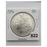 1896 AU Morgan Silver Dollar Coin