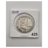 1949 Franklin Half Dollar Silver Coin