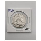 1960 Franklin Half Dollar Silver Coin