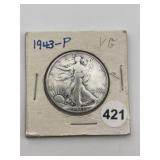 1943 Walking Liberty Half Dollar Silver Coin